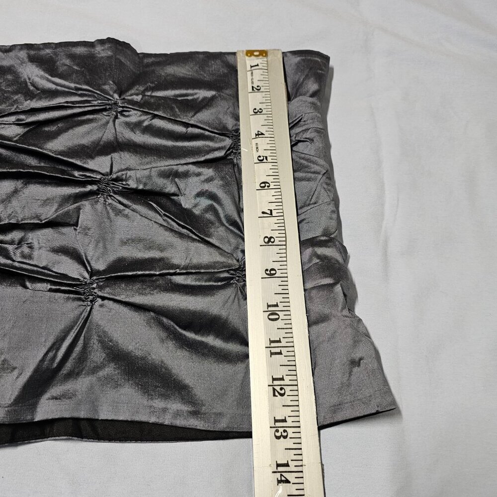 Richard K Tsao Ruched Satin Stole Gray Wrap - Picture 7 of 10